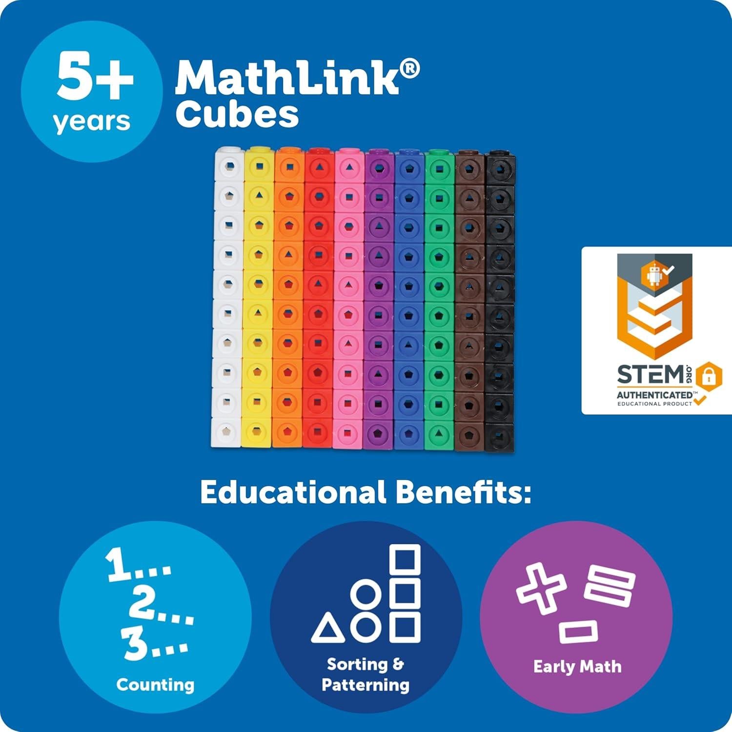 Learning Resources Numberblocks MathLink Cubes Set of 100