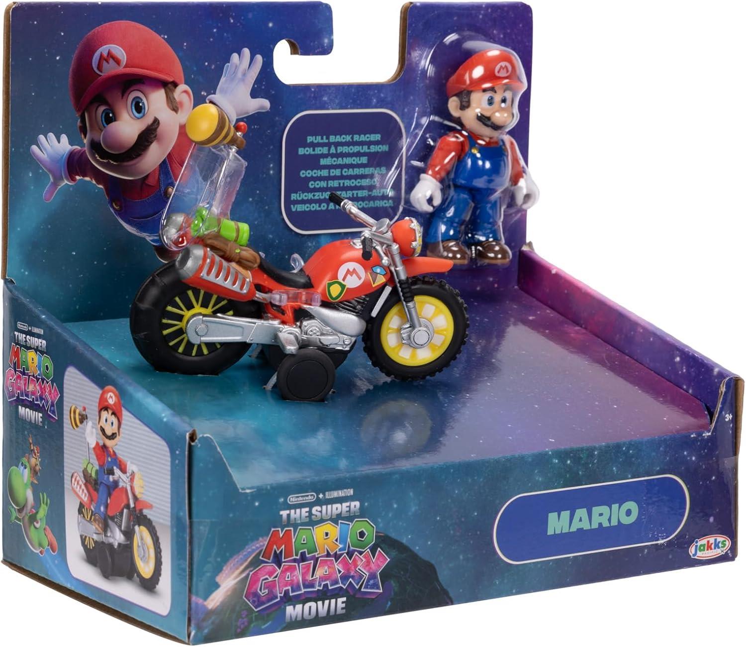 Super Mario 2.5 Inch Figure with Pull Back Motorcycle – Mario