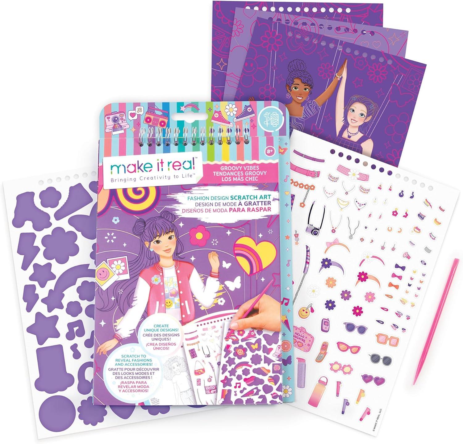 Make It Real Fashion Design Scratch Art: Groovy Vibes