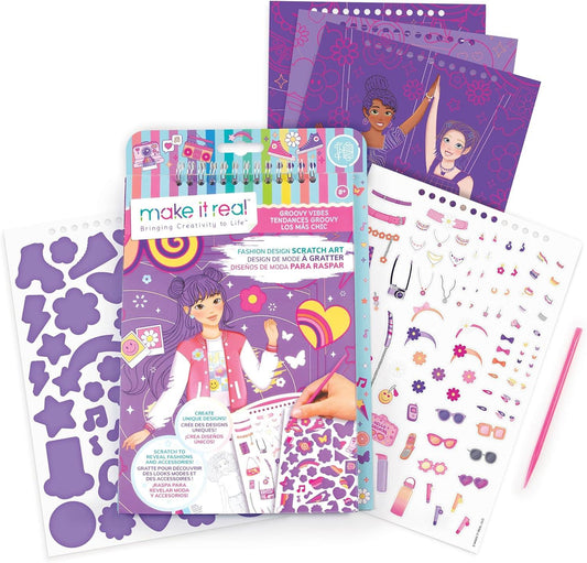 Make It Real Fashion Design Scratch Art: Groovy Vibes