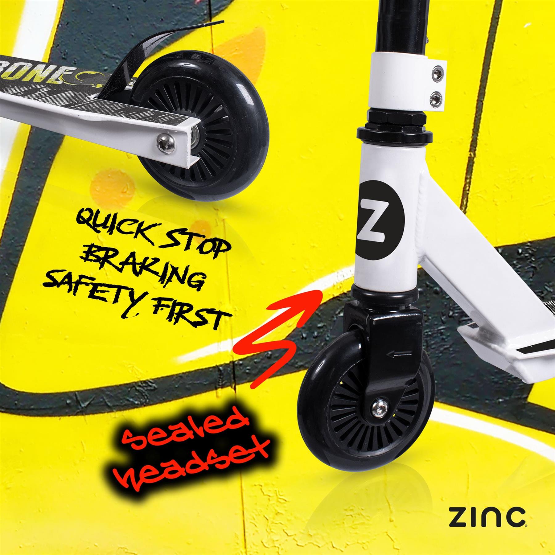 Zinc Backbone Stunt Scooter White