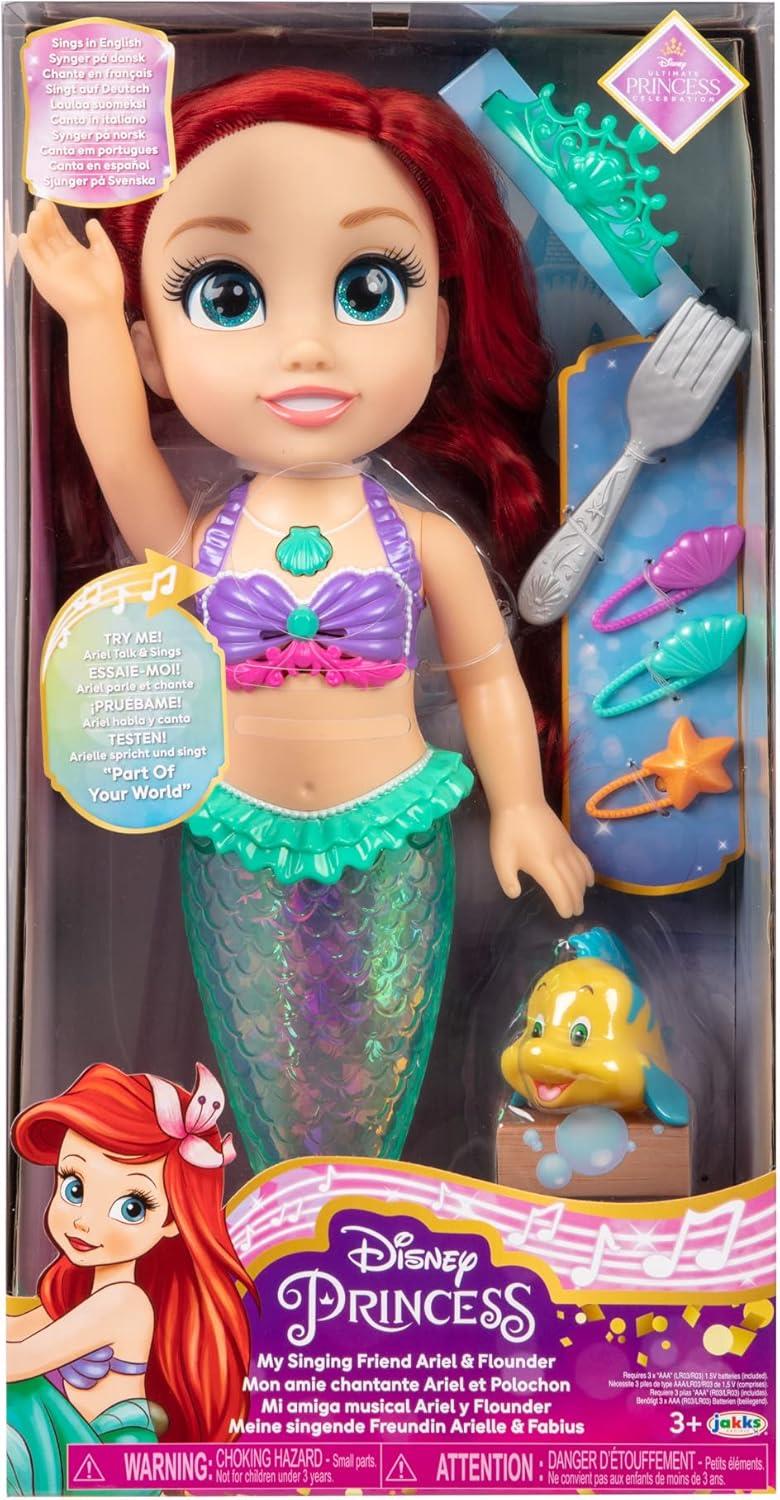 My Little Mermaid My Singing Friend Ariel Doll & Flounder Singing