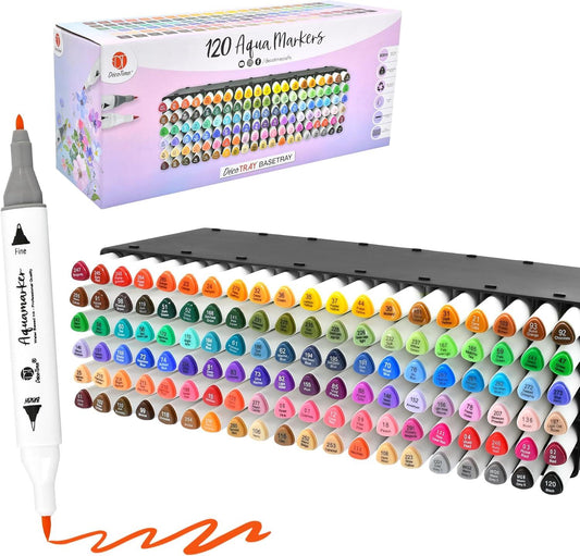 Deco Time 120 Aqua Markers in XXL Base Tray