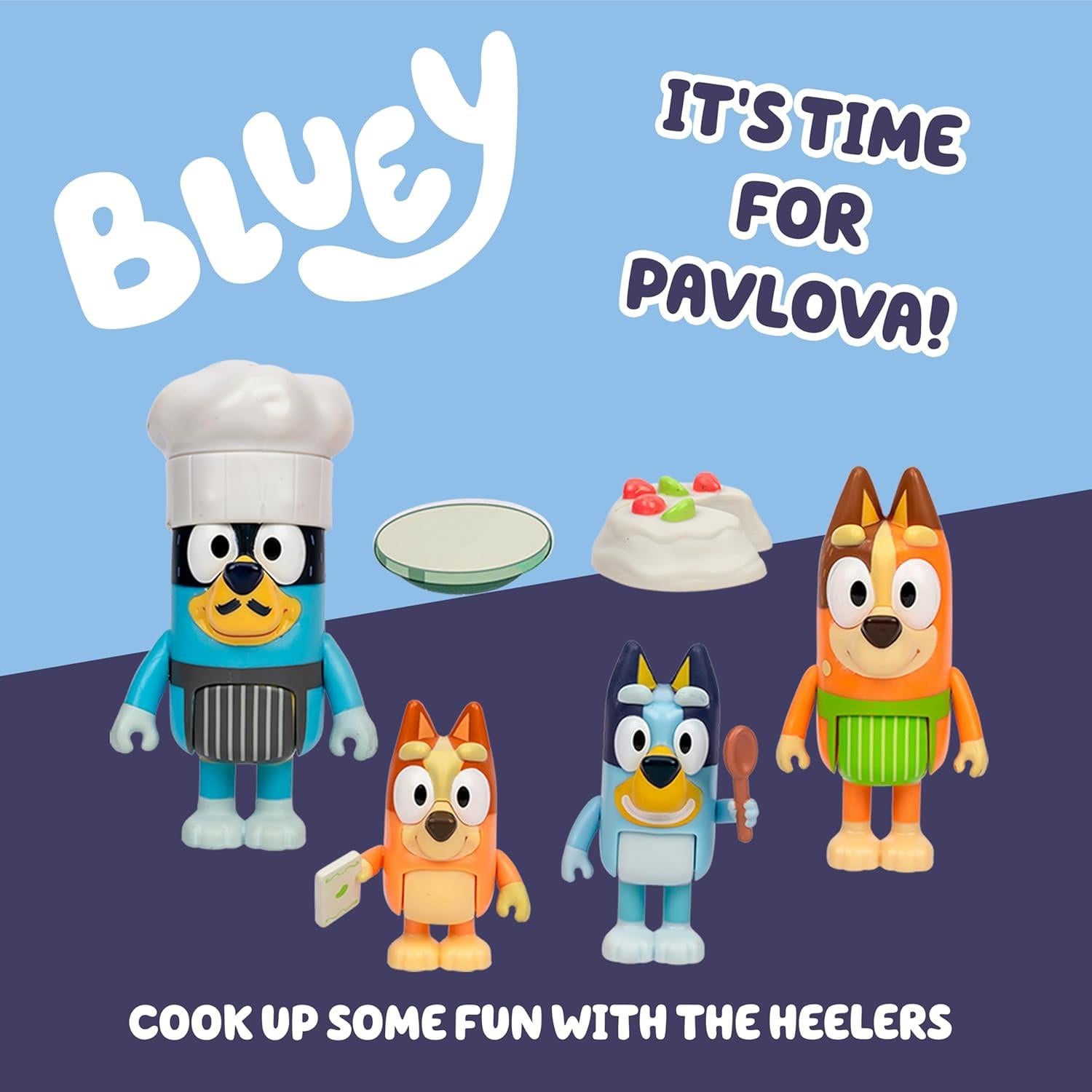 Bluey Let's Play Chef Pavlova 4 Pack Figure Set