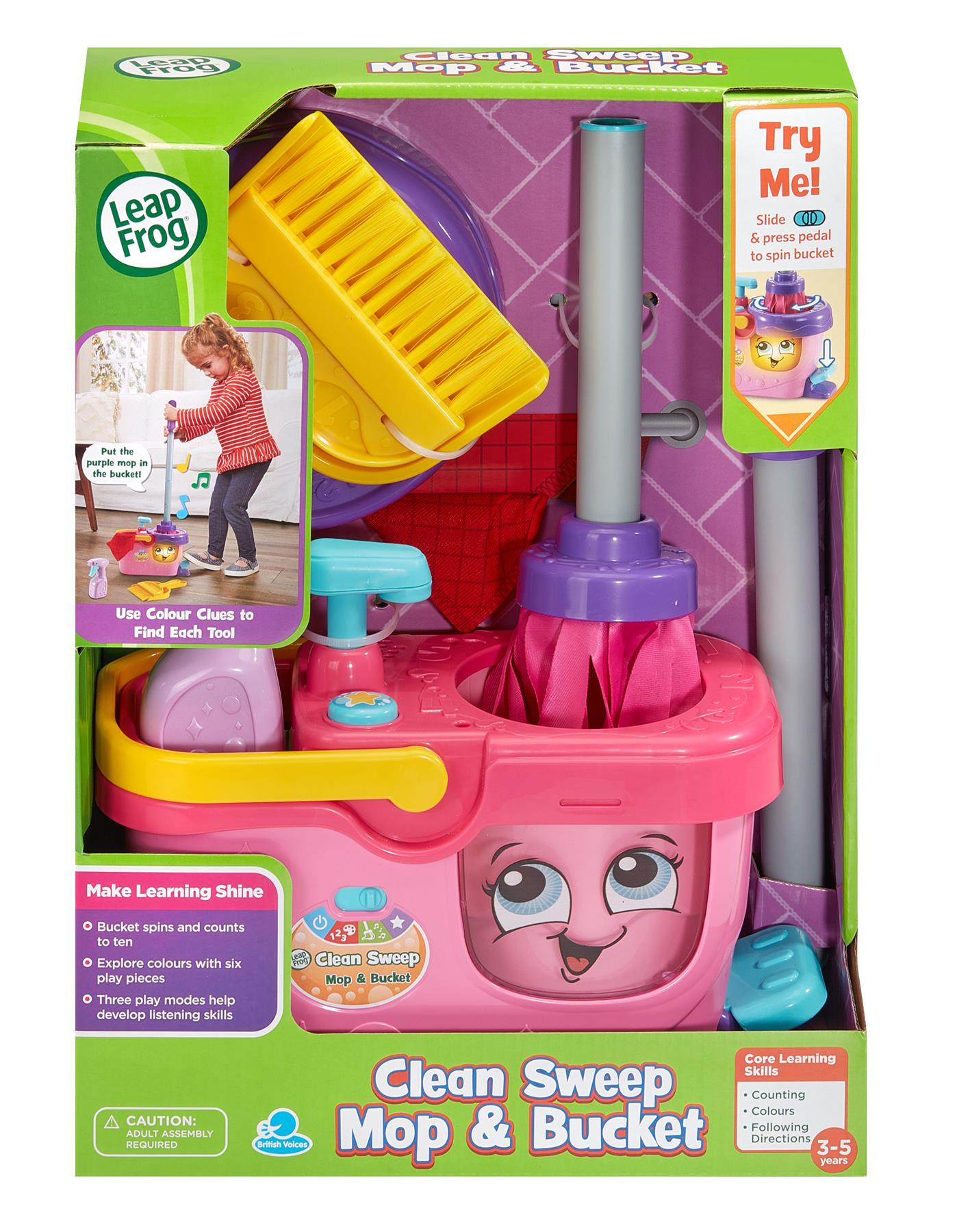 Leapfrog Clean Sweep Mop & Bucket Pink