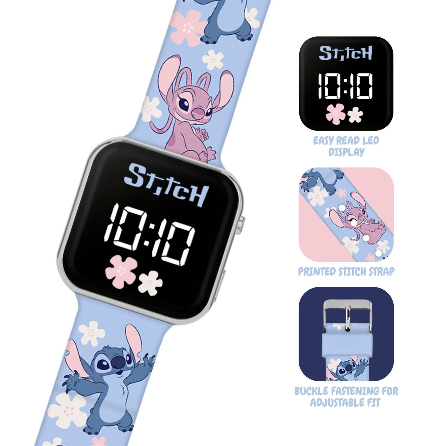 Disney Stitch & Angel Printed Led Watch