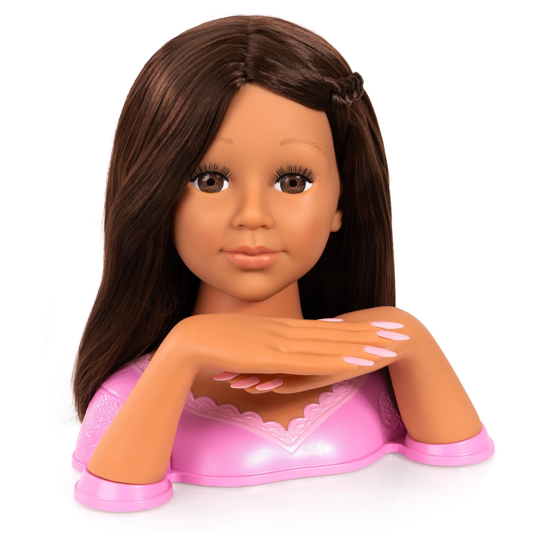 Bayer Charlene Super Model Magic Nails Styling Head Brunette