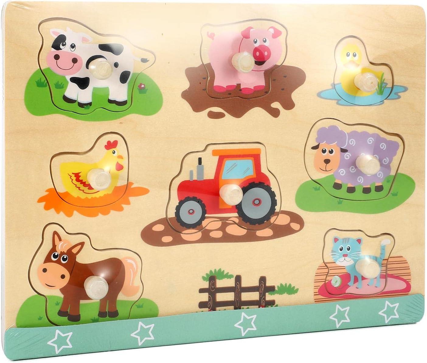 Lelin Wooden Farm Peg Puzzle