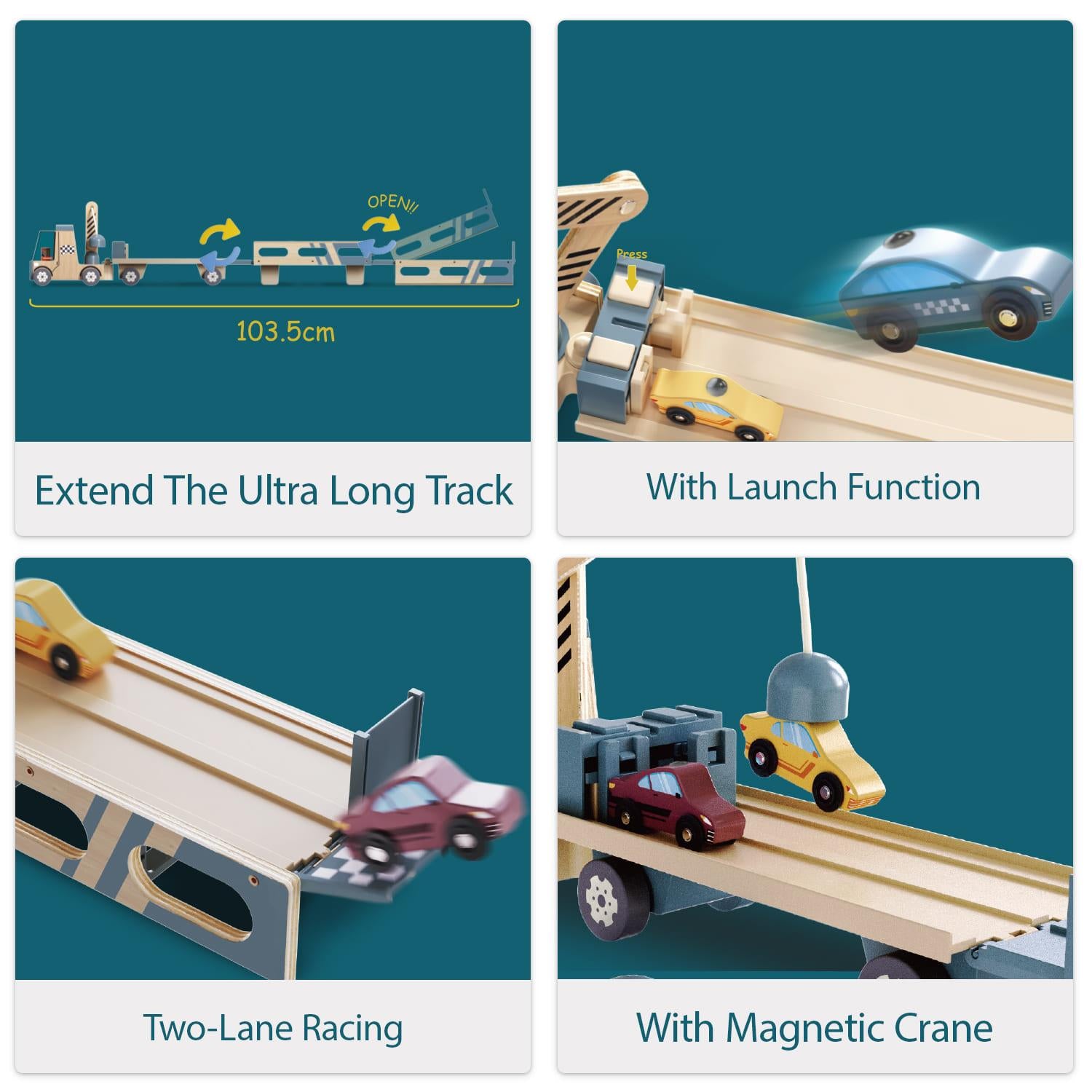 Topbright Wooden Roll & Race Car Transporter