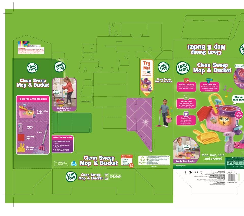 Leapfrog Clean Sweep Mop & Bucket Pink