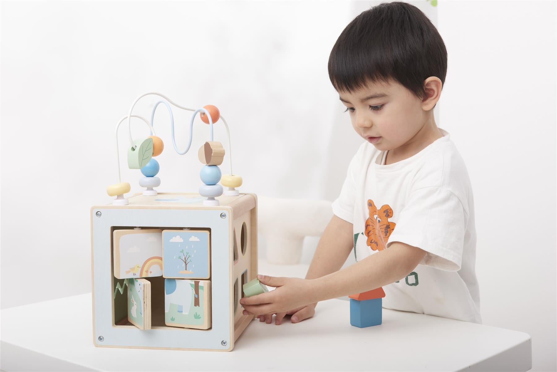 Lelin Wooden Forest themed Activity Cube