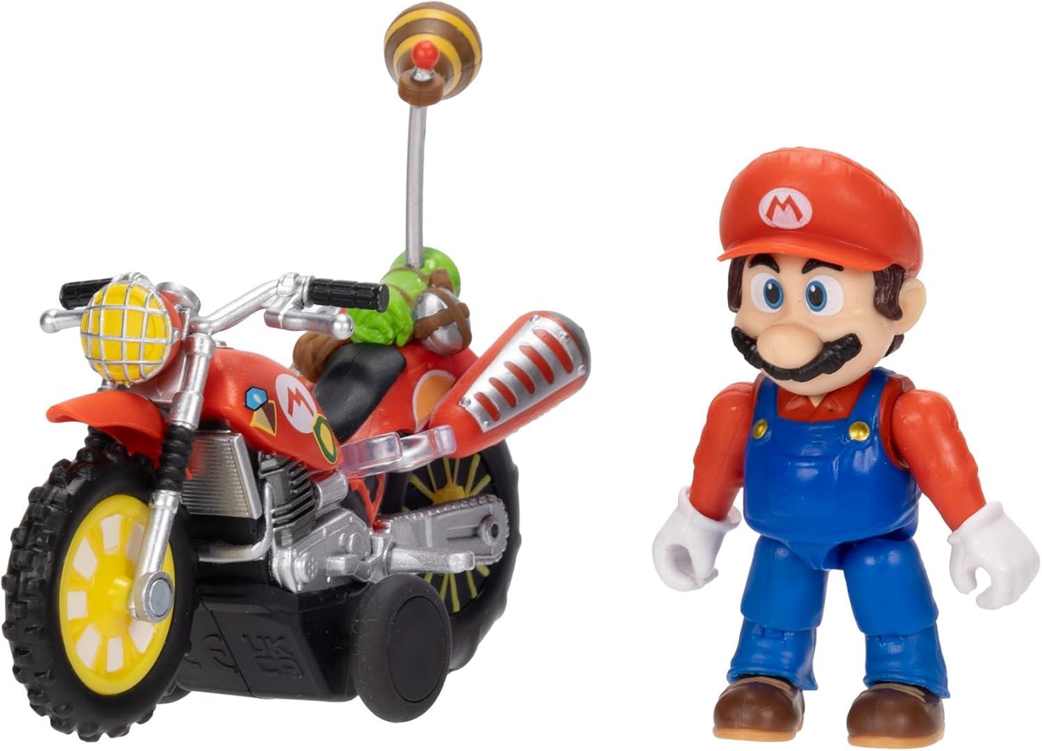 Super Mario 2.5 Inch Figure with Pull Back Motorcycle – Mario