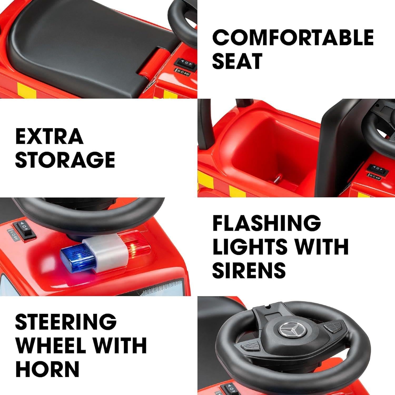 Xootz Mercedes-Benz Fire Engine Foot to Floor Ride On