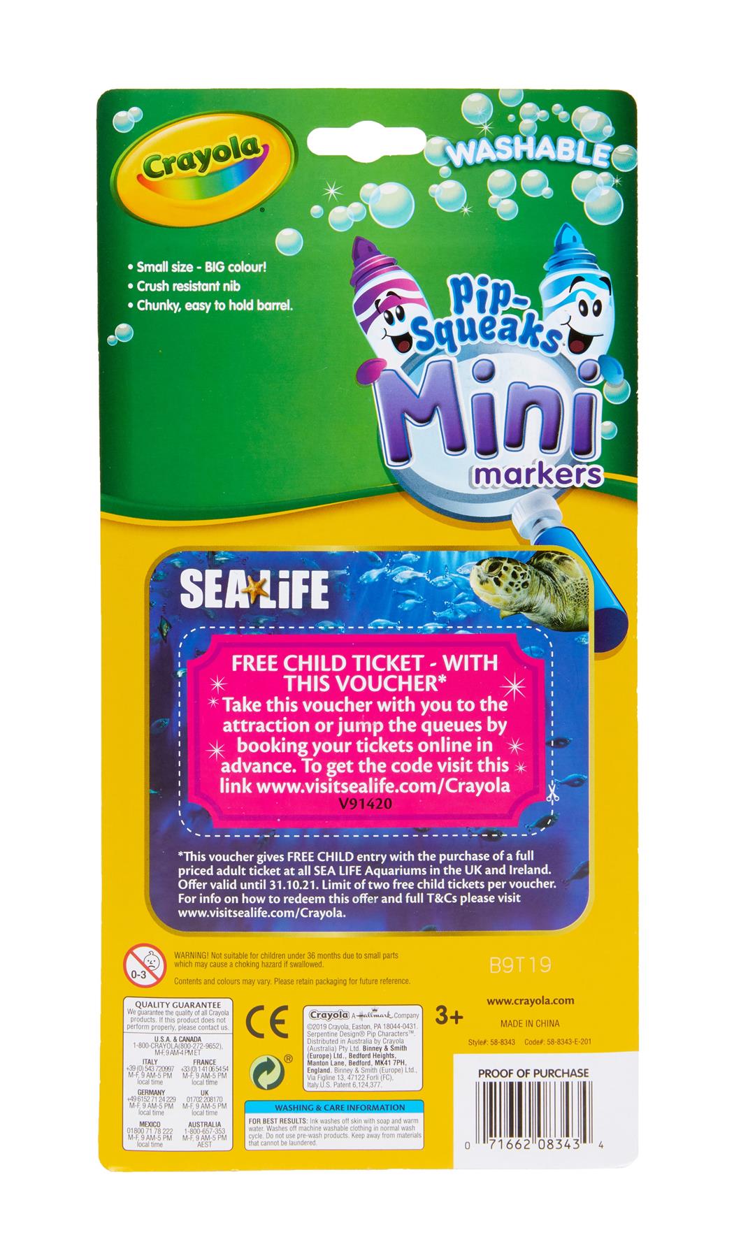 Crayola 14 PipSqueaks Mini Markers