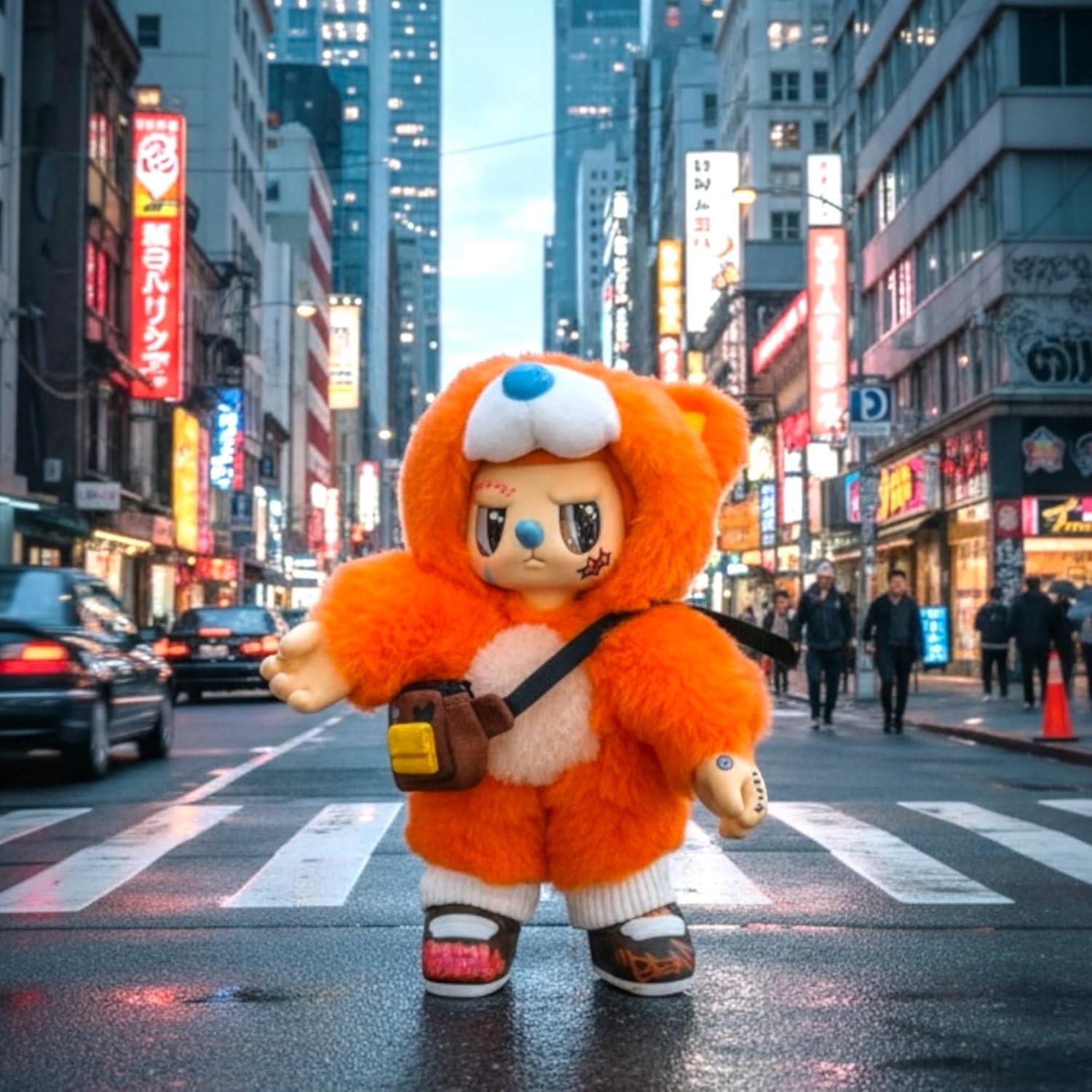 Pop Cuppo Rebel Bear & Bag Movable Plush