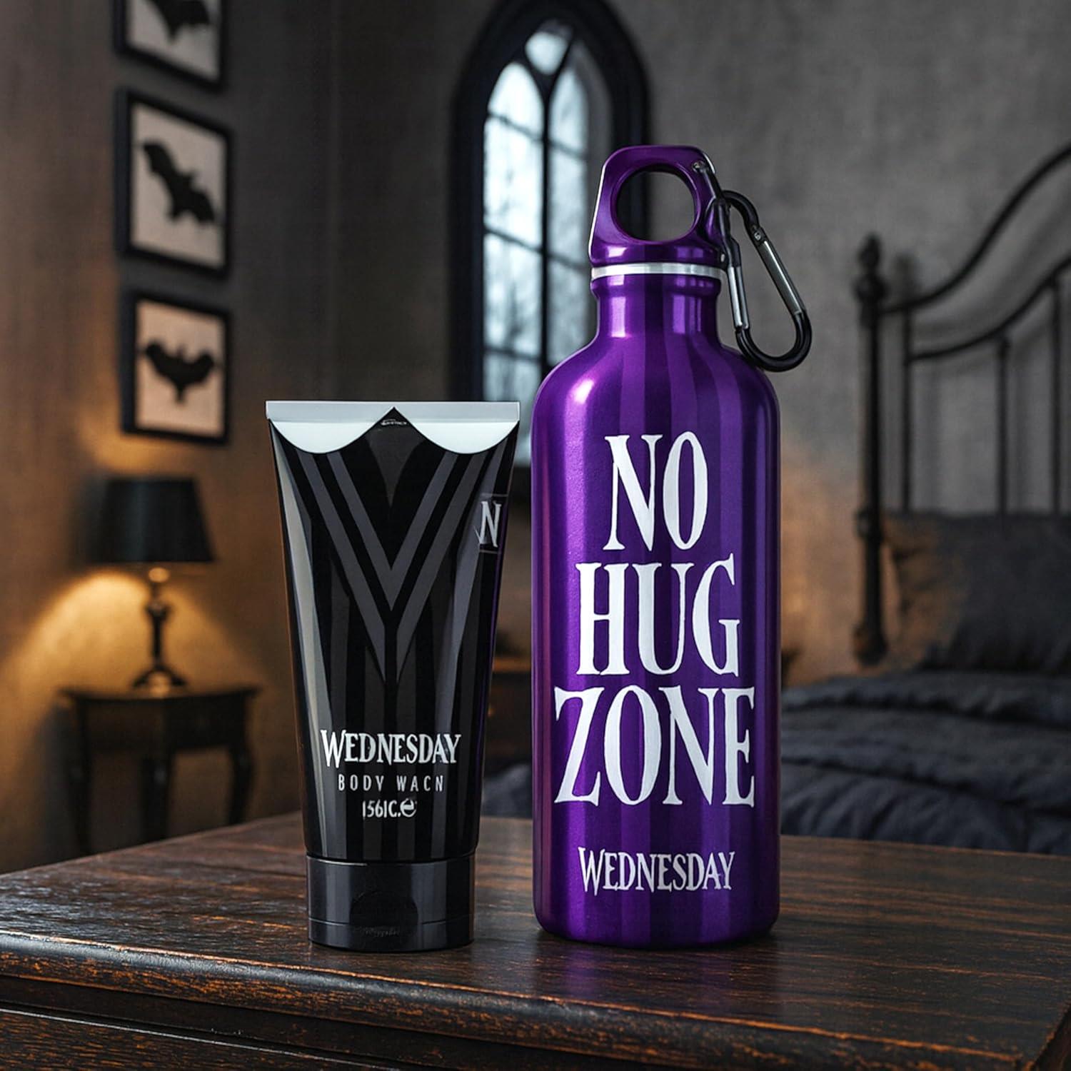 Wednesday Water Bottle & 150ml Body Wash Gift Set