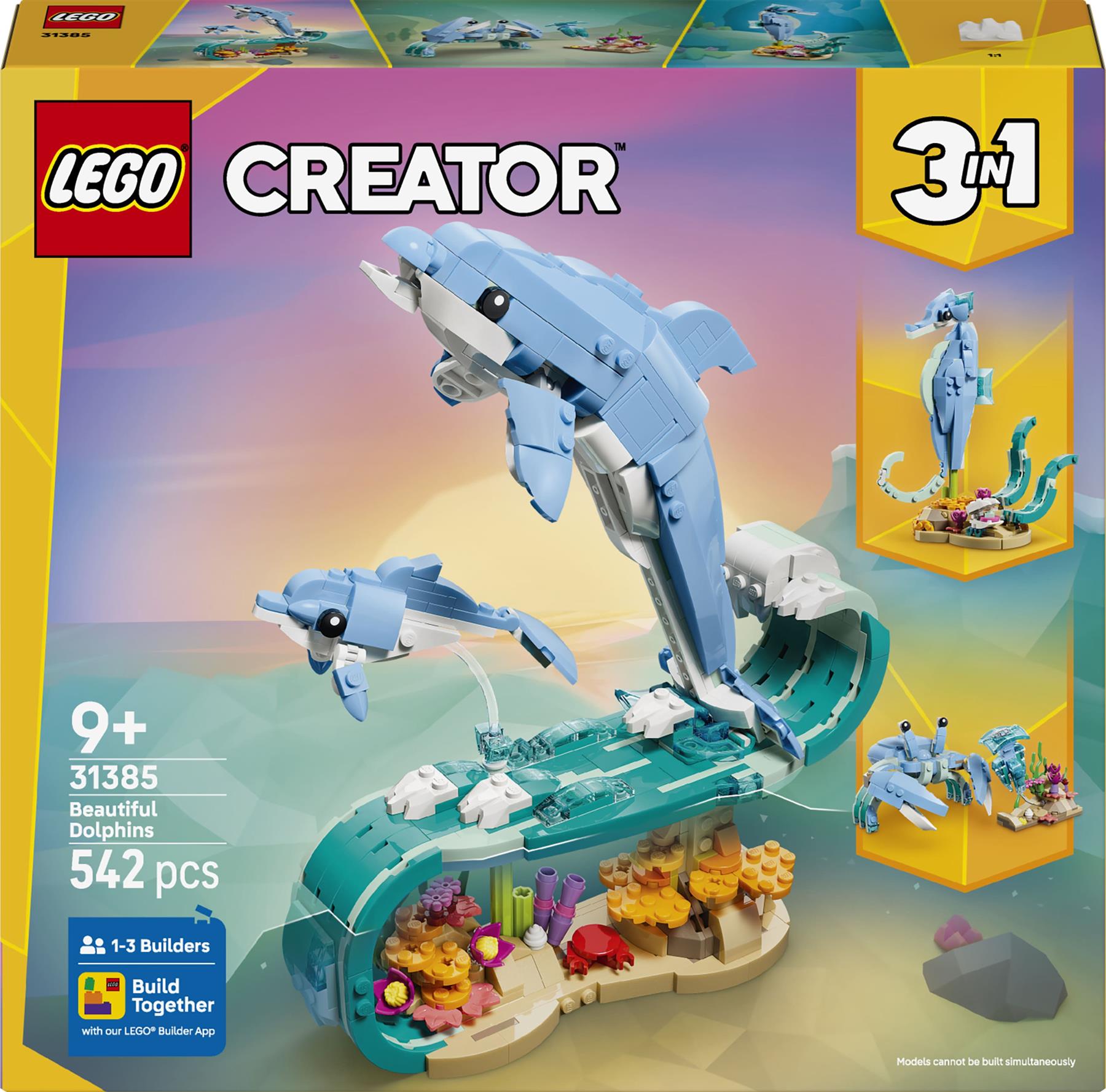LEGO Creator 3in1 Sea Animals Beautiful Dolphins 31385