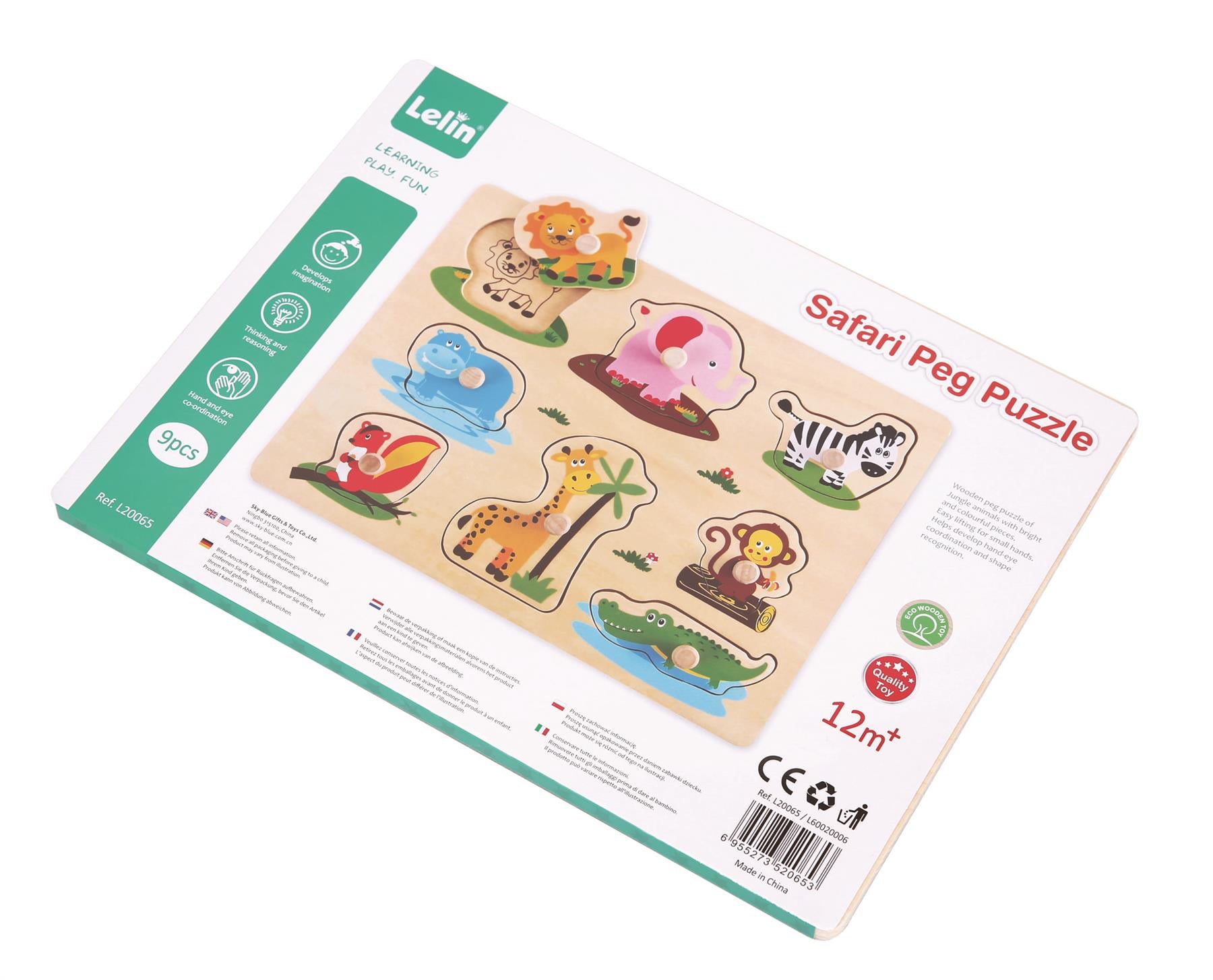 Lelin Wooden Safari Peg Puzzle