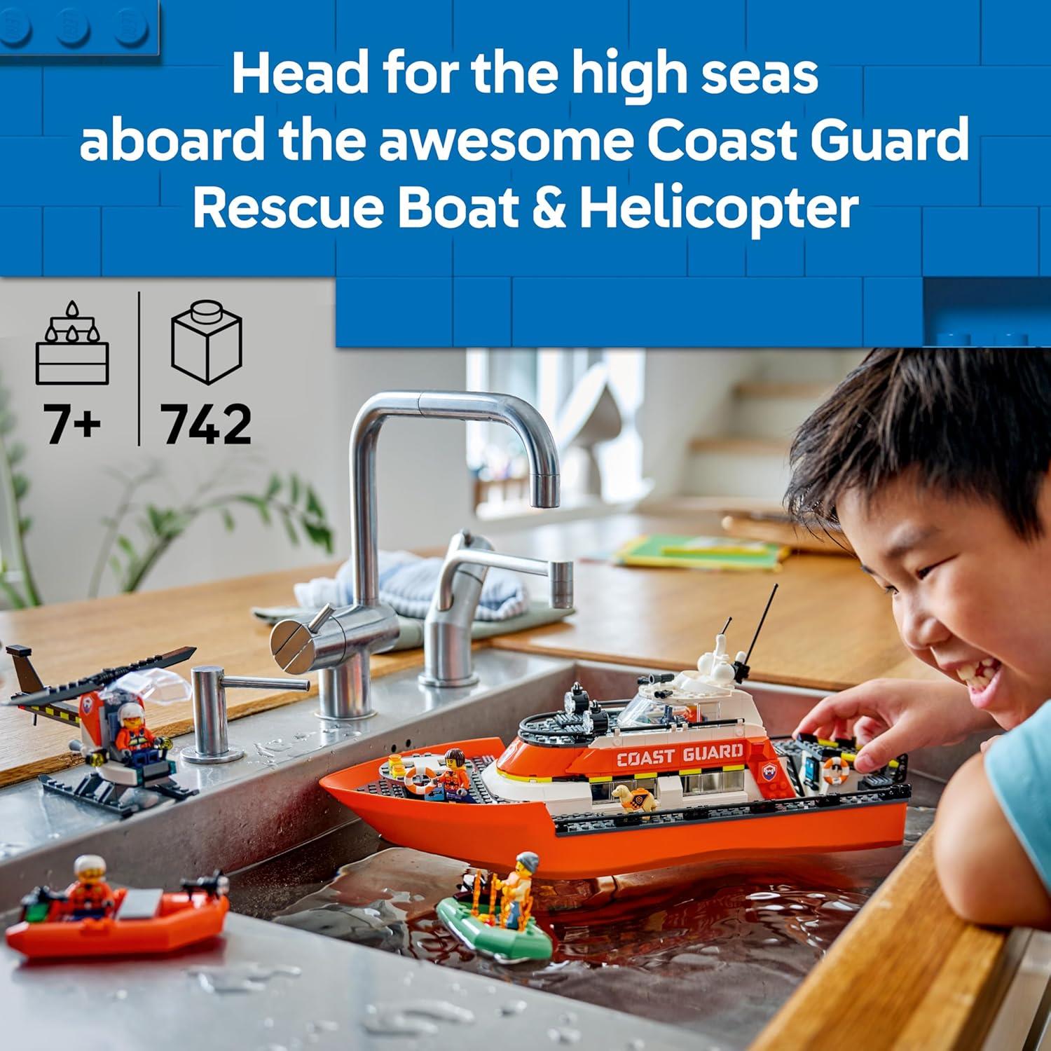 LEGO City Coast Guard Rescue Boat & Helicopter 60504