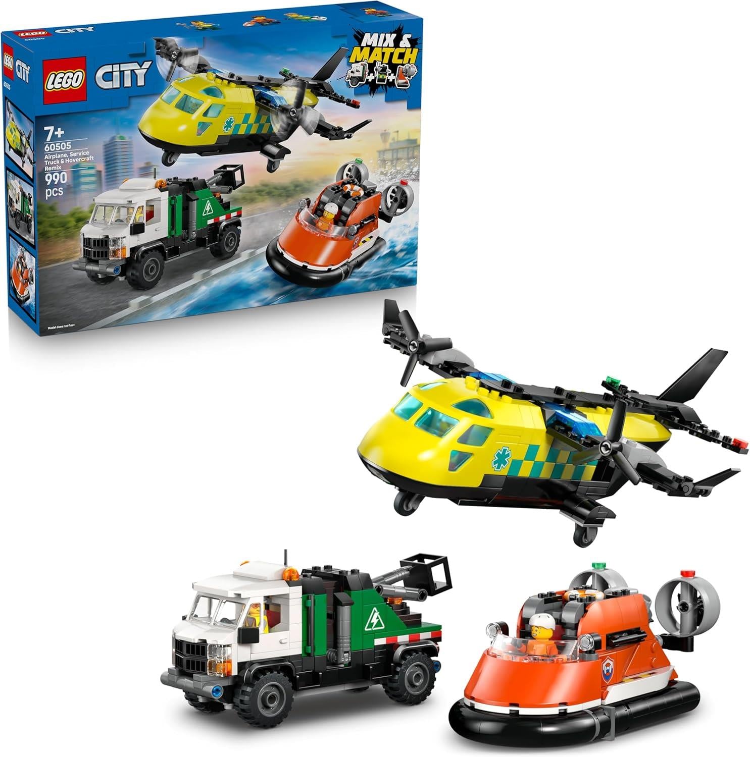 LEGO City Airplane Service Truck & Hovercraft Remix 60505