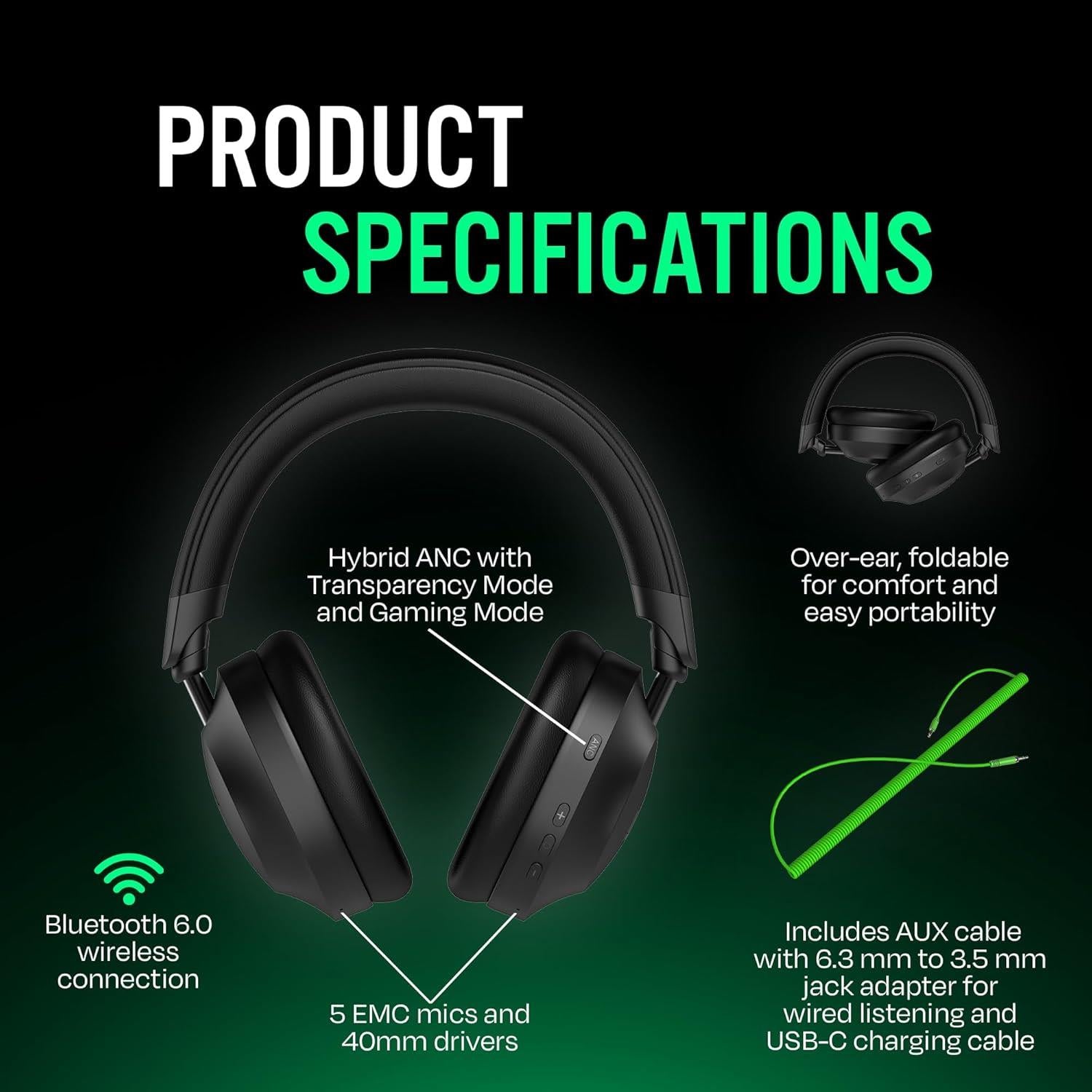The Next Sound by Tiësto Hybrid Active Noise Canceling Headphones