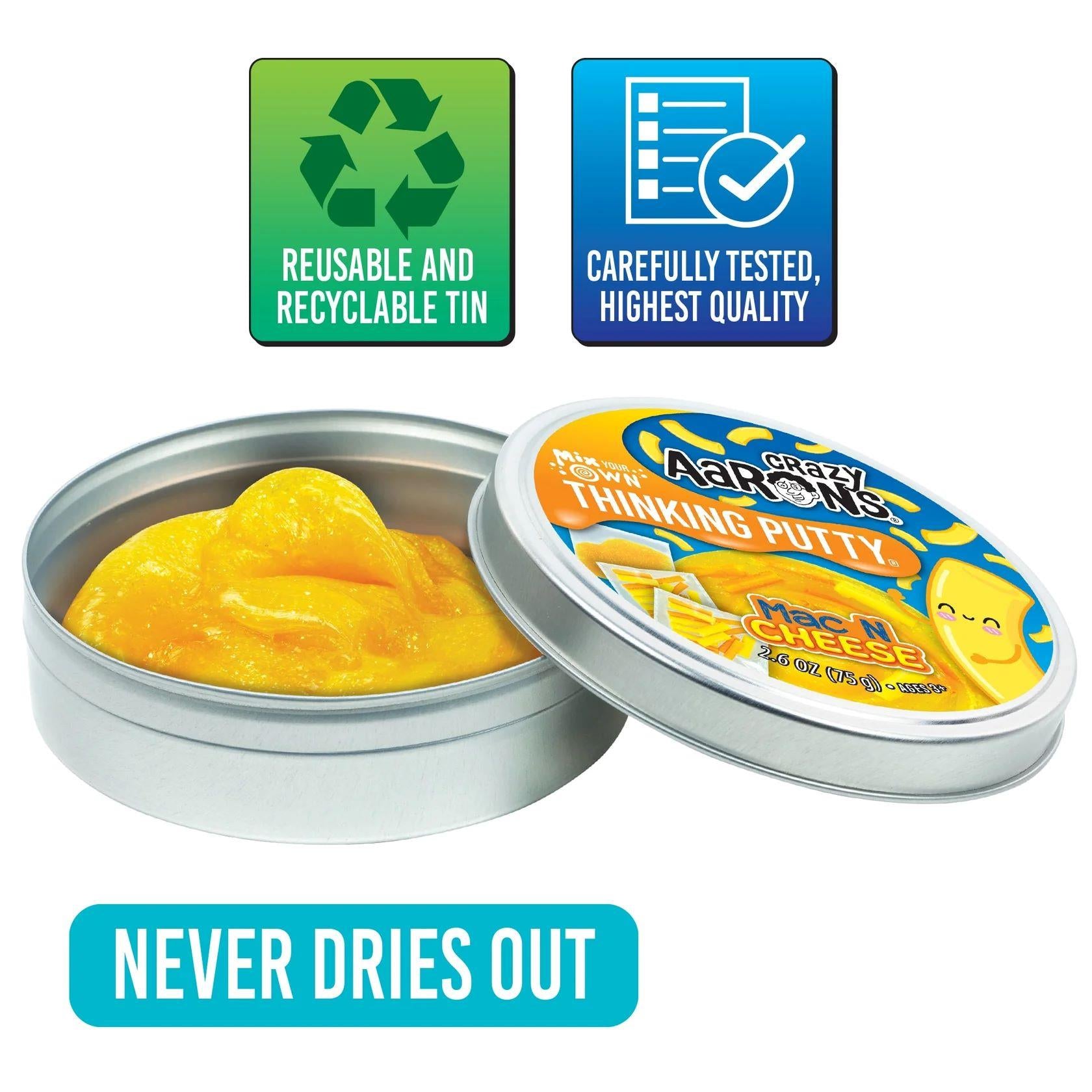 Crazy Aaron's Thinking Putty Mix Your Own Mac N Cheese Putty Playset