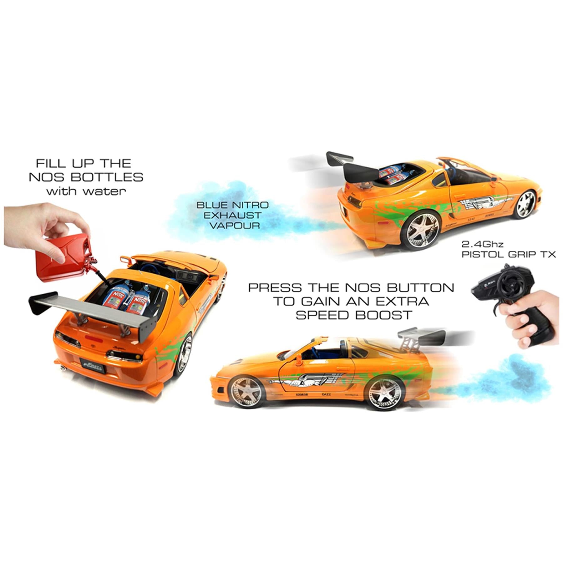 Fast & Furious Brian's Toyota Supra NOS Powered 1:24 Scale RC Vehicle