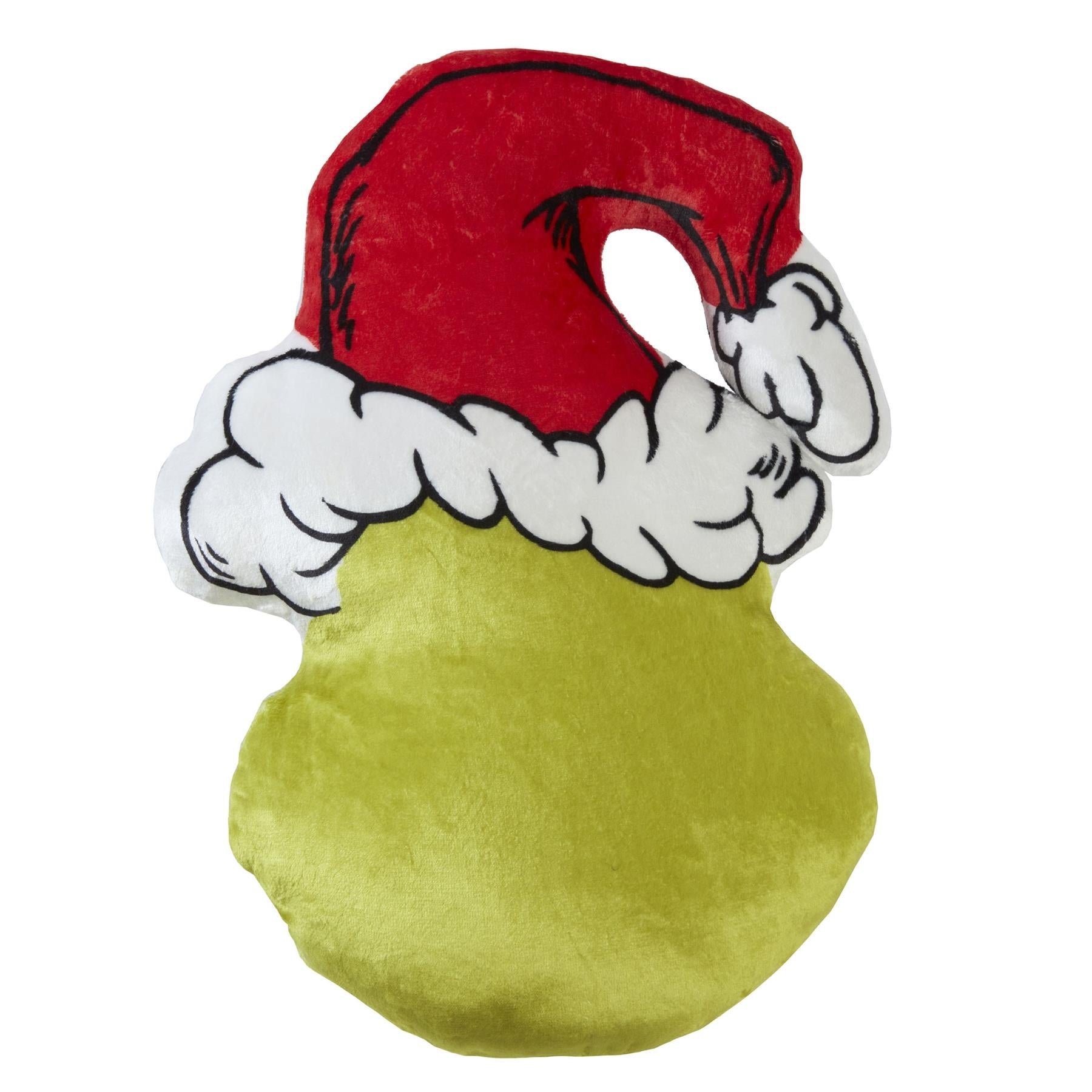 The Grinch Head Shape Cushion with Hat