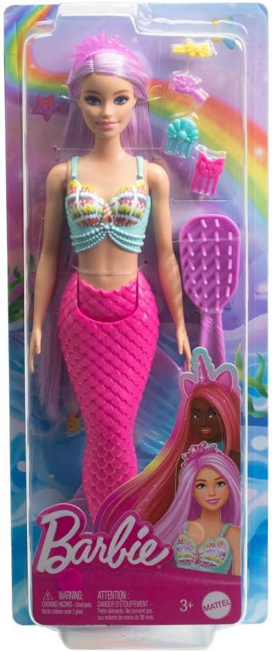 Barbie Mermaid Doll with 7-Inch-Long Pink Fantasy Hair