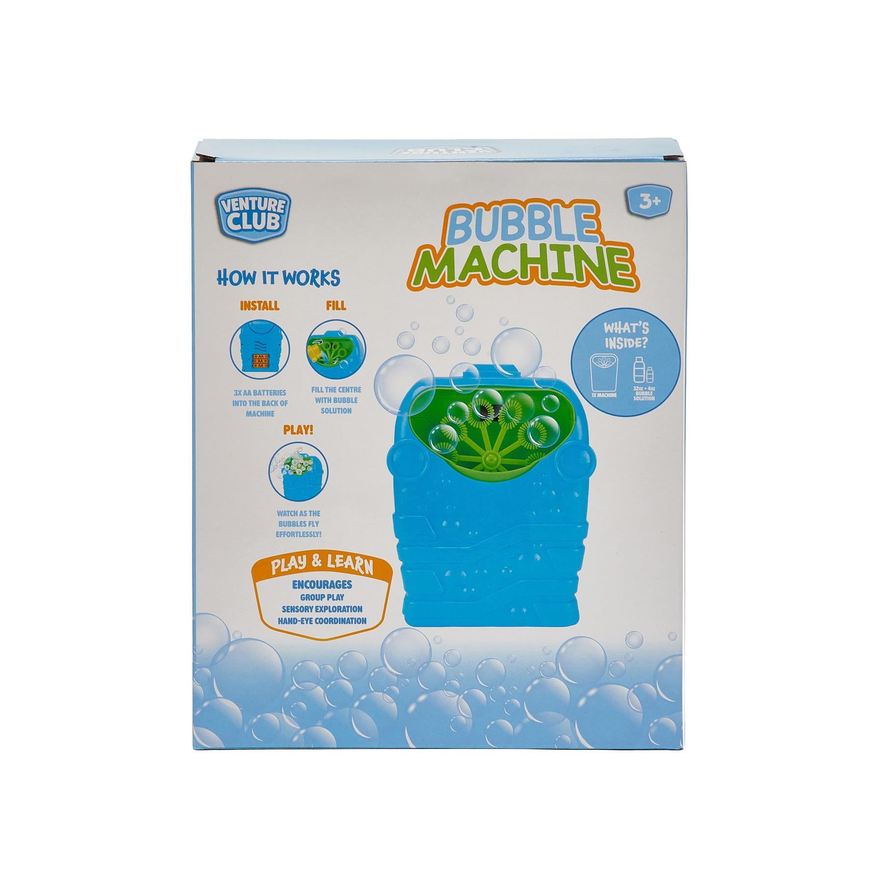Venture Club Bubble Machine with 32OZ Bubbles - Blue