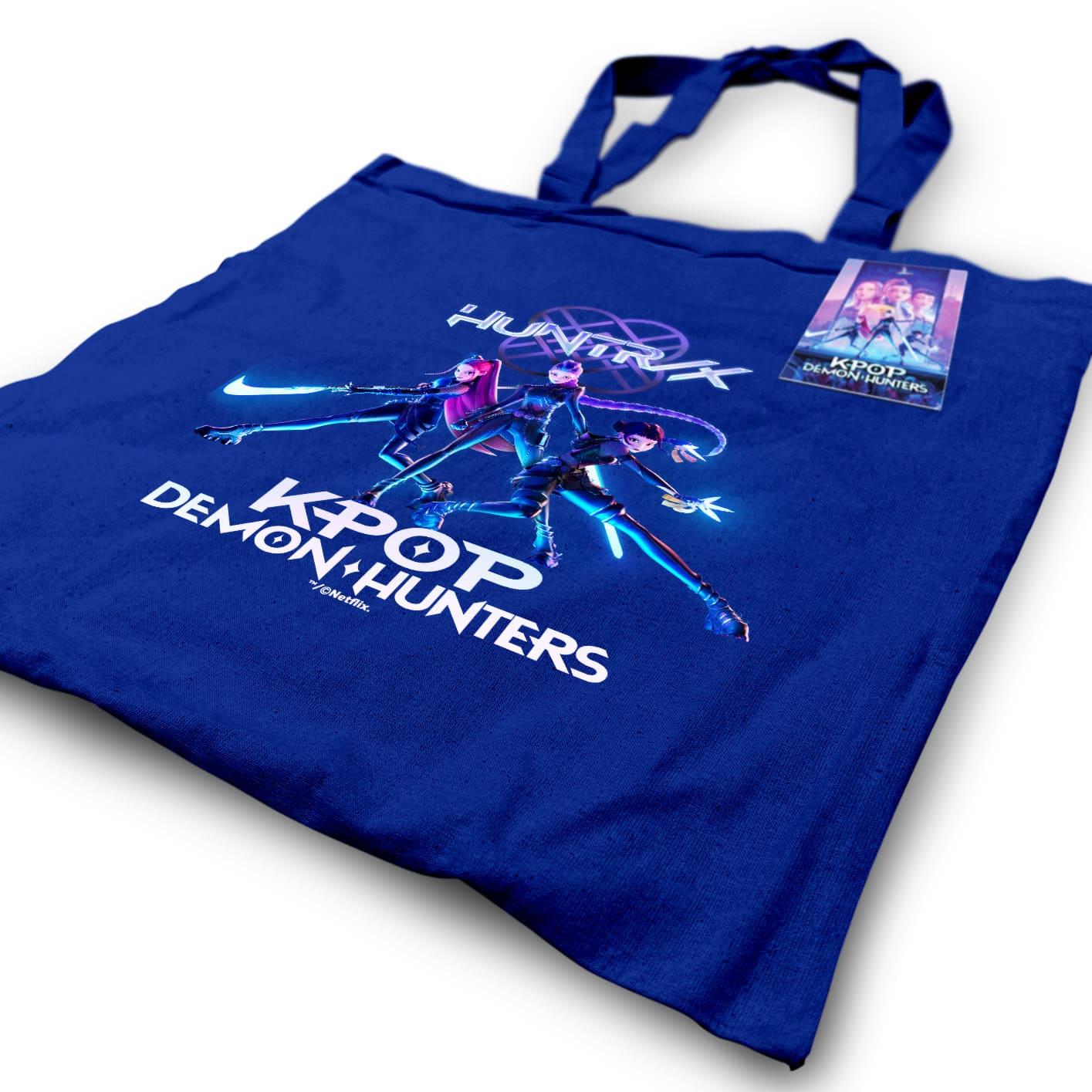 KPop Demon Hunters Trio Navy Blue Tote Bag