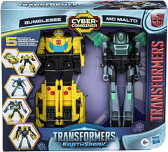 Transformers EarthSpark Cyber-Combiner Bumblebee and Mo Malto Figures