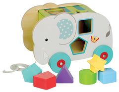 Elephant Wooden Pull Along Shape Sorter
