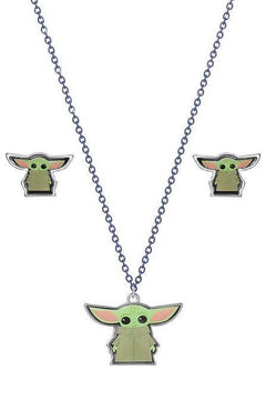 Star Wars The Mandalorian Earring and Necklace Set