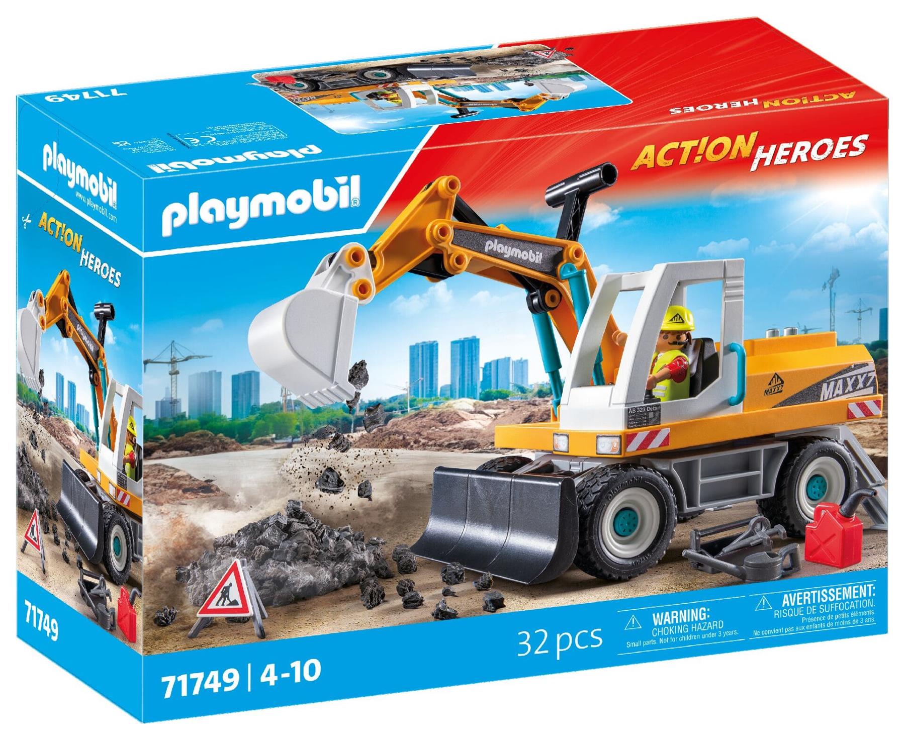 Playmobil 71749 Action Heroes Large Construction Excavator