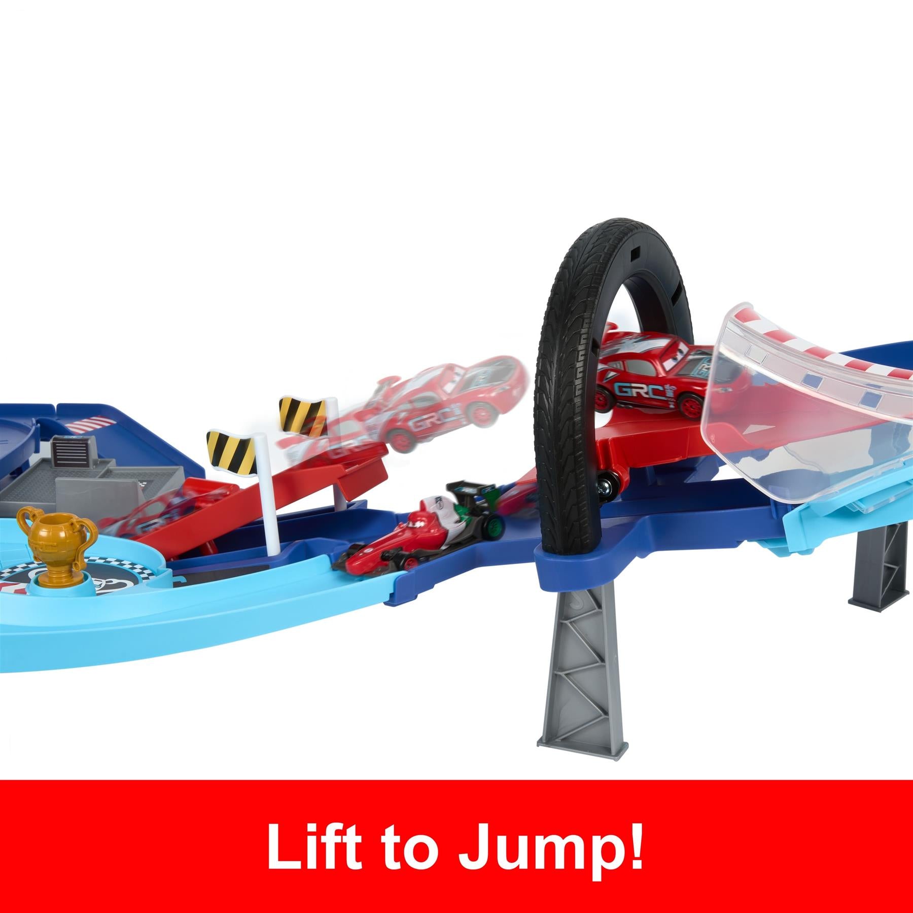 Disney Pixar Cars Global Racers Cup GRC Jumping Raceway Playset