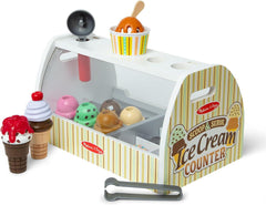 Melissa & Doug Wooden Ice Cream Counter Set