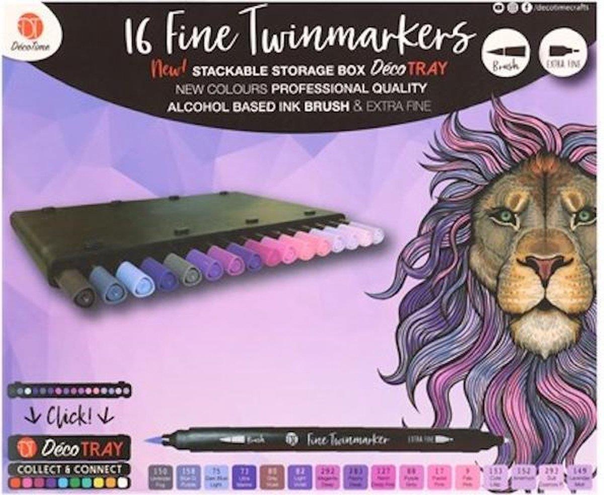 Deco Time 16 Fine Twinmarkers - Blue