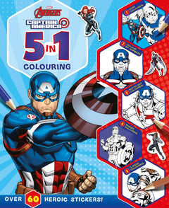 Marvel Avengers Captain America: 5 in 1 Colouring Book