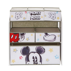 Mickey Mouse Classic Wooden Toy Organizer with 6 Storage Bins