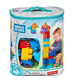 Mega Bloks Big Building Bag 80pcs (Blue)