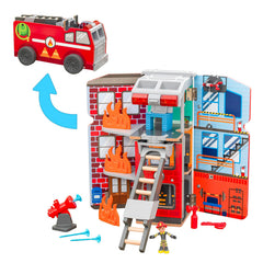 KidKraft Adventure Bound 2-in-1 Transforming Fire Truck Play Set