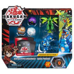 Bakugan Battle 5 Pack Ventus Hyper Dragonoid & Aquos Pandoxx