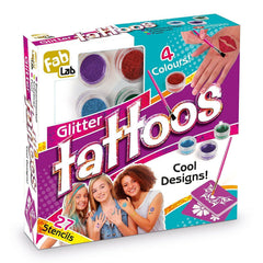 FabLab Glitter Tattoos 6 Colours 54 Stencils