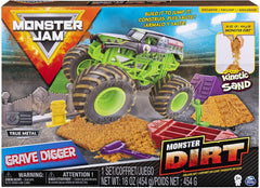 Monster Jam Kinetic Sand Dirt Deluxe Set Grave Digger