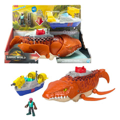 Fisher-Price Imaginext Jurassic World Rebirth Aquachomp Chase Mosasaurus Dinosaur Action Figure