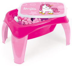 Dolu Unicorn Activity Table with 30 Pieces Mega Blocks