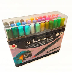 DecoTime 36 Dual Tip Alcohol Markers with Storage Deco Tray