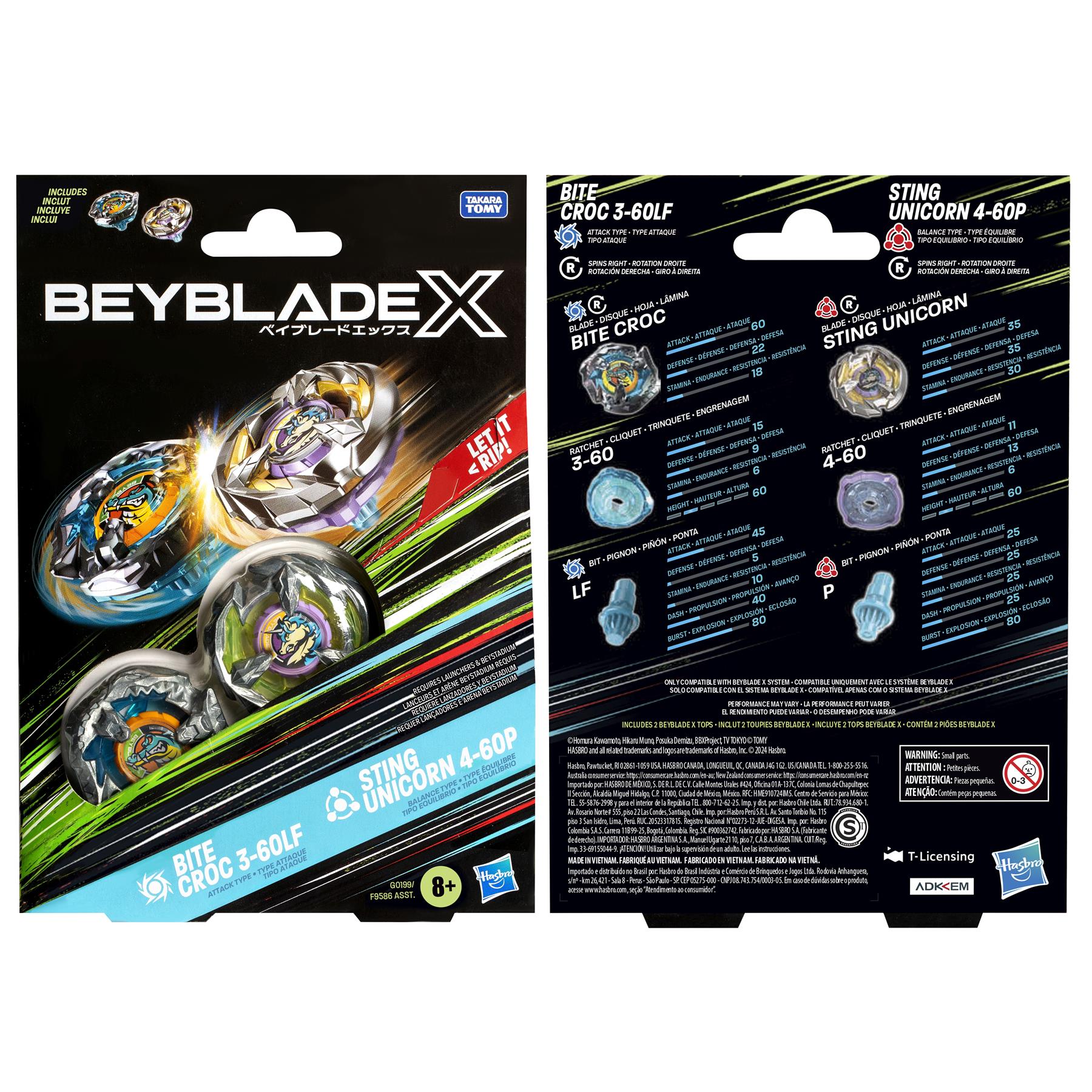 CYSM 初一十五 BITE 3set Beyblade X Bite Croc & and Sting Unicorn 4-60P Dual Pack – BargainMax