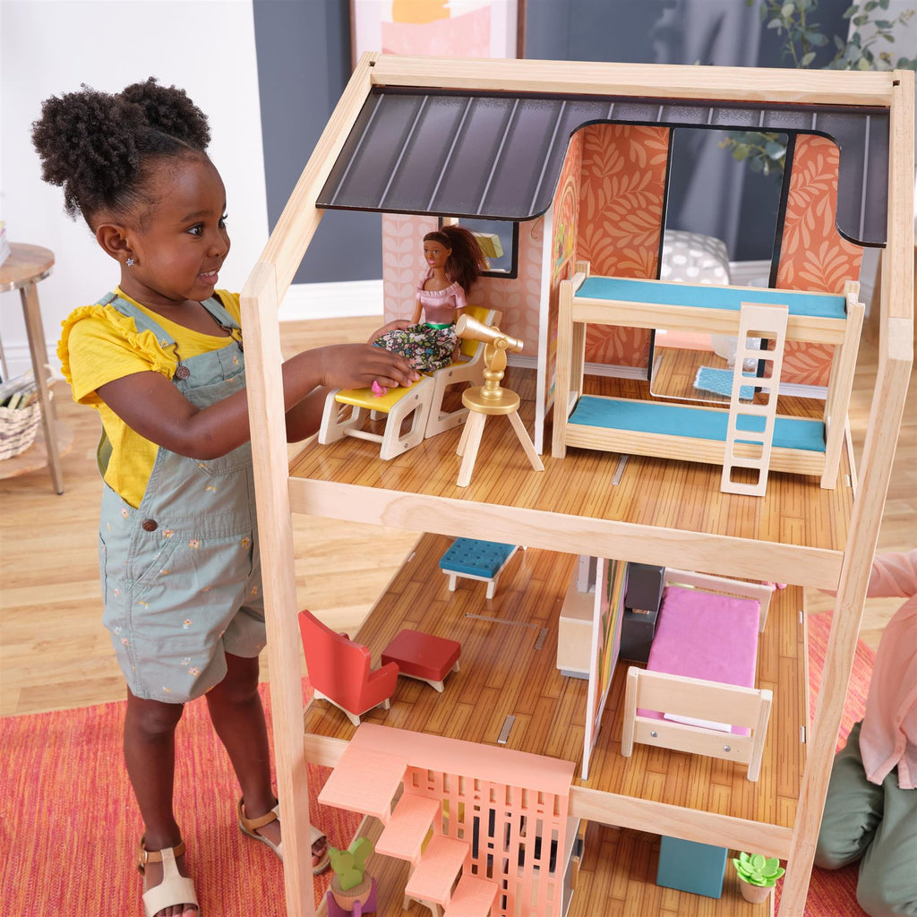 KidKraft So Stylish Mansion Dollhouse – Boho Naturals – BargainMax